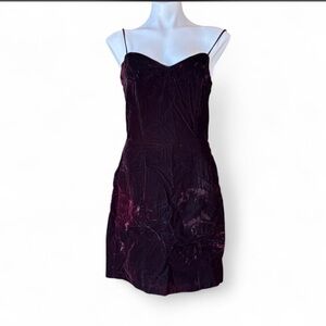 Y2K early 2000s velvet mini dress purple/burgundy/black size 13/14